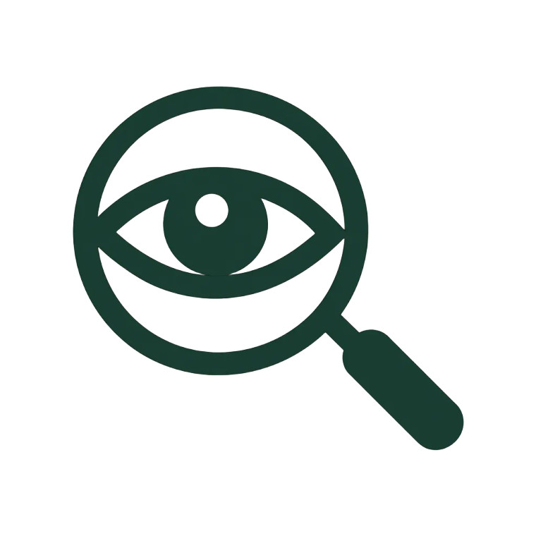 Magnifying Eye Icon Vinyl Car Decal Sticker – Waterproof & UV-Resistant 3.4133333333333336"