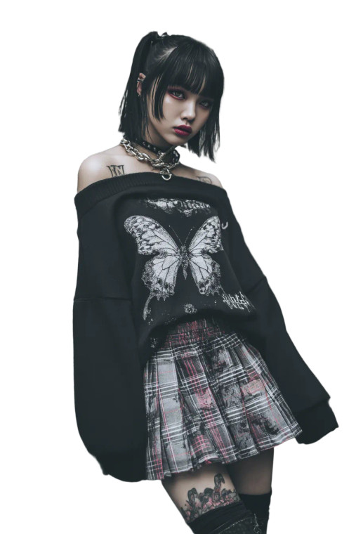 Gothic Grunge Model Vinyl Car Decal Sticker – Waterproof & UV-Resistant 4.4