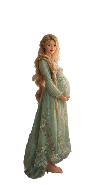 Pregnant Rapunzel Painting Vinyl Car Decal Sticker – Waterproof & UV-Resistant 4.8533333333333335"