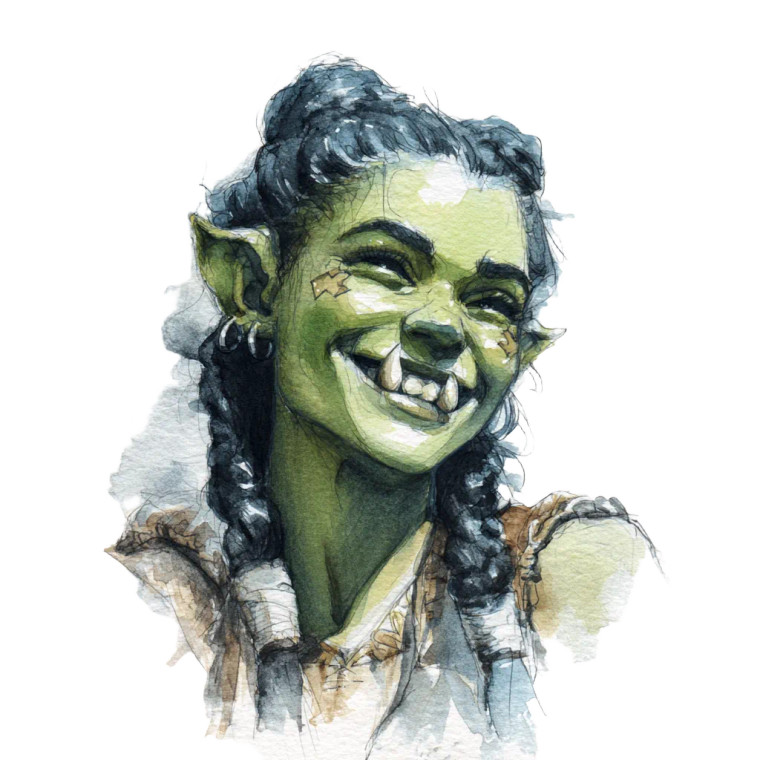 Fantasy Orc Peasant Vinyl Car Decal Sticker – Waterproof & UV-Resistant 3.4133333333333336"