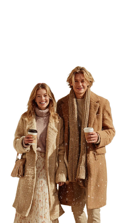 Winter Stroll Couple V2 Vinyl Car Decal Sticker – Waterproof & UV-Resistant 4.8533333333333335"
