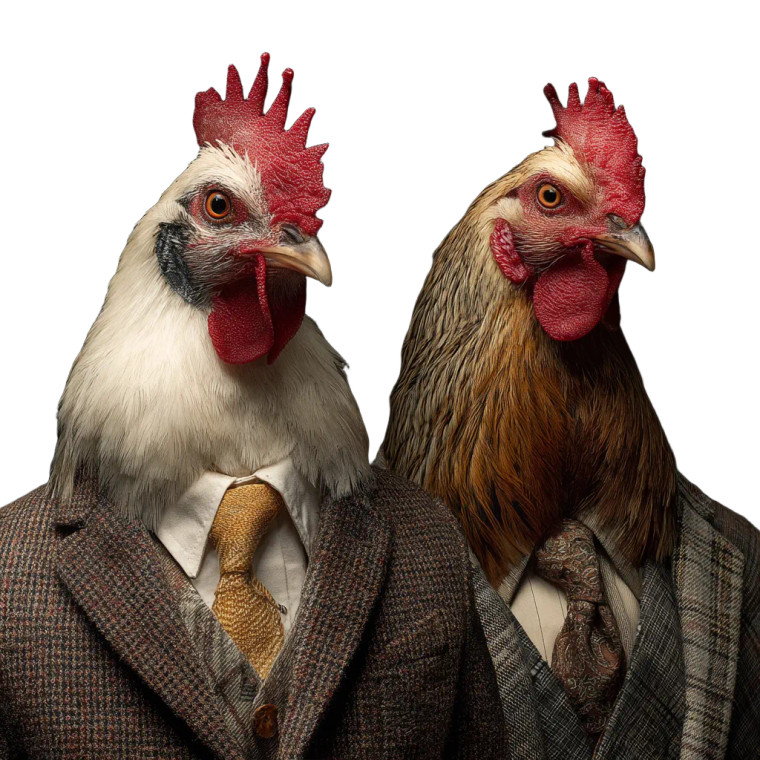 Chickens In Suits V2 Vinyl Car Decal Sticker – Waterproof & UV-Resistant 3.4133333333333336"