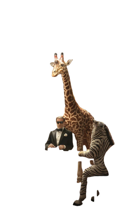 Giraffe In Tuxedo Vinyl Car Decal Sticker – Waterproof & UV-Resistant 9.706666666666667"