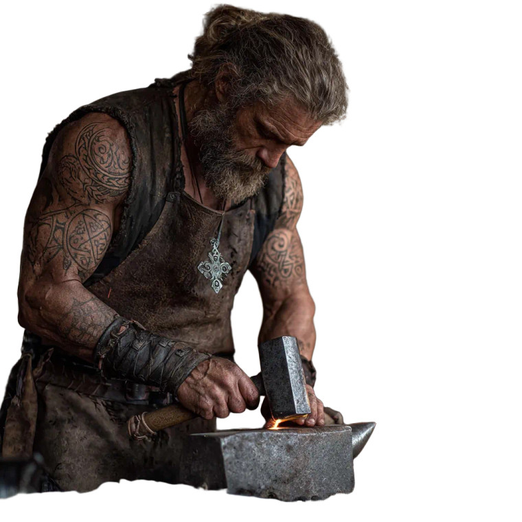 Ásatrú Blacksmith Vinyl Car Decal Sticker – Waterproof & UV-Resistant 3.4133333333333336"