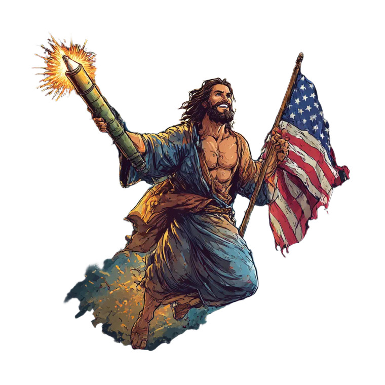 Ripped Jesus Fireworks Vinyl Car Decal Sticker – Waterproof & UV-Resistant 6.826666666666667"