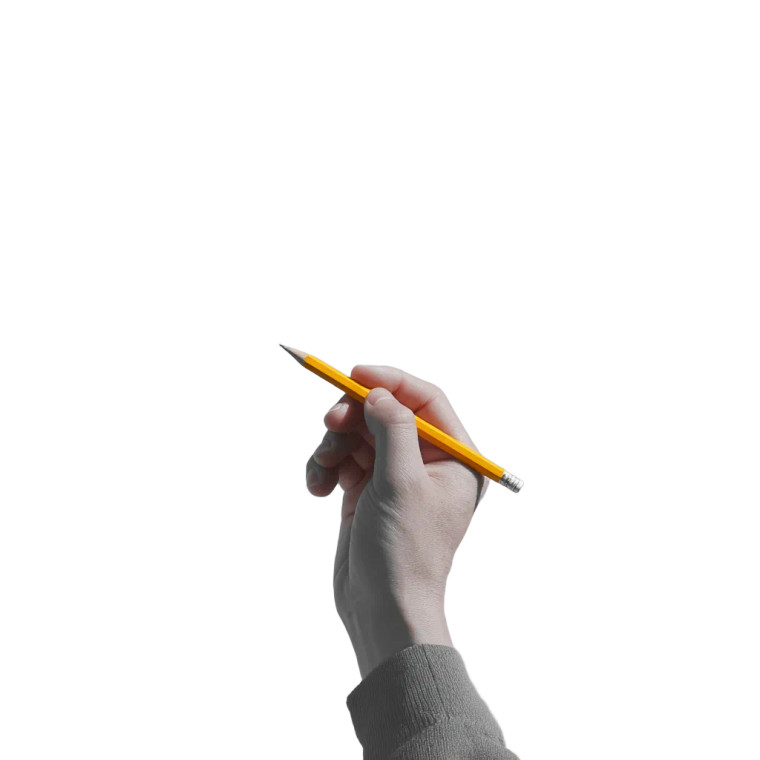 Hand Holding Pencil V2 Vinyl Car Decal Sticker – Waterproof & UV-Resistant 6.826666666666667"