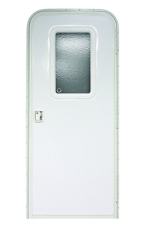Lippert Components 26x72 Entry Door | Keyed Entry, Polar White, With Window & Screen Door
