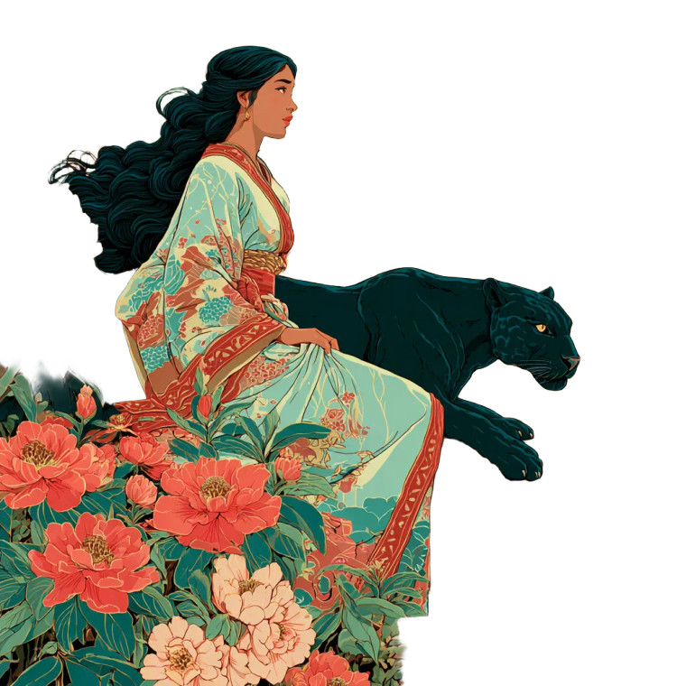 Graceful Panther Rider Vinyl Car Decal Sticker – Waterproof & UV-Resistant 3.4133333333333336"