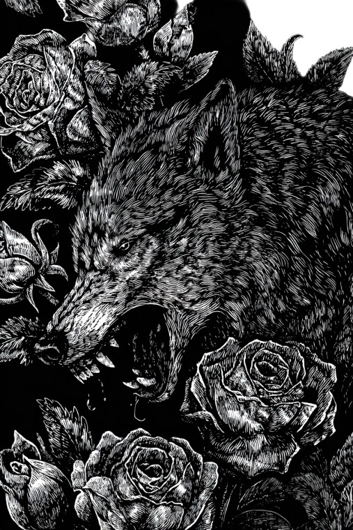 Wolf In Roses Vinyl Car Decal Sticker – Waterproof & UV-Resistant 4.4