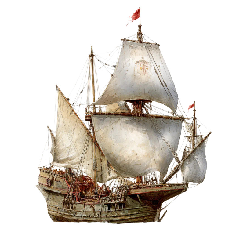 15Th Century Ship Vinyl Car Decal Sticker – Waterproof & UV-Resistant 3.4133333333333336"