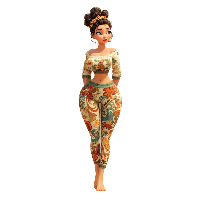Chubby Asian Cartoon Girl Vinyl Car Decal Sticker – Waterproof & UV-Resistant 3.4133333333333336"