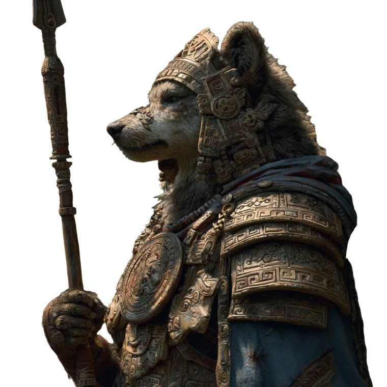 Aztec Wolf Warrior Vinyl Car Decal Sticker – Waterproof & UV-Resistant 3.4133333333333336"