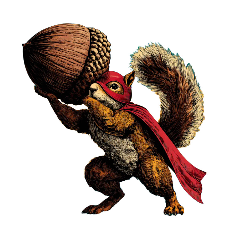 Superhero Squirrel Vinyl Car Decal Sticker – Waterproof & UV-Resistant 3.4133333333333336"