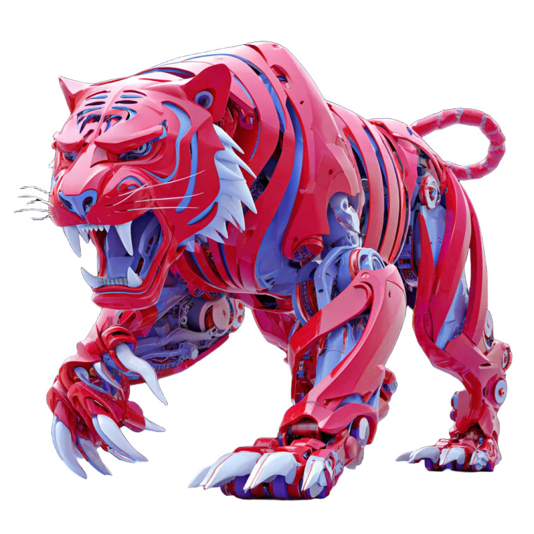 Mecha Tiger Vinyl Car Decal Sticker – Waterproof & UV-Resistant 6.826666666666667"