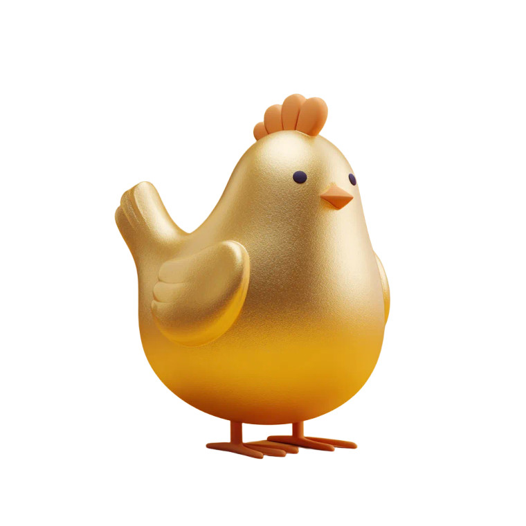 Golden Hen Vinyl Car Decal Sticker – Waterproof & UV-Resistant 3.4133333333333336"