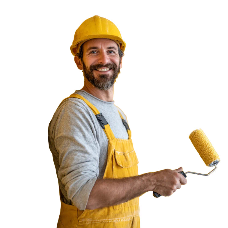 Painting Construction Worker Vinyl Car Decal Sticker – Waterproof & UV-Resistant 3.4133333333333336"