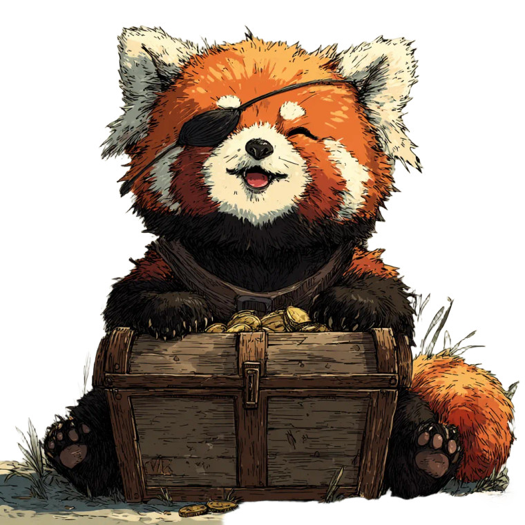 Cute Red Panda Looting Vinyl Car Decal Sticker – Waterproof & UV-Resistant 3.4133333333333336"