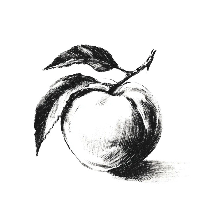 Peach Illustration Vinyl Car Decal Sticker – Waterproof & UV-Resistant 3.4133333333333336"