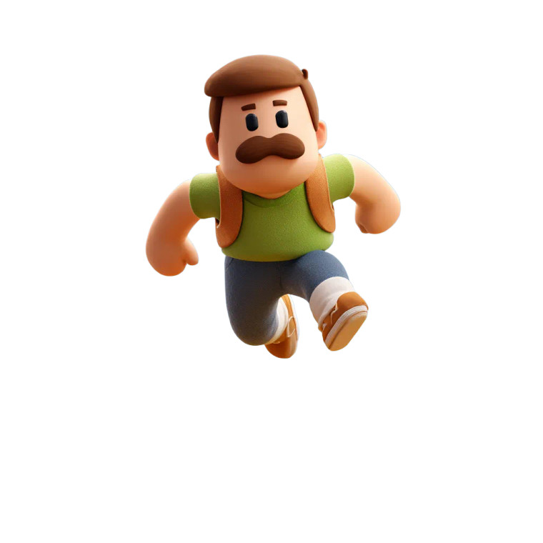 Flying Man Game Vinyl Car Decal Sticker – Waterproof & UV-Resistant 3.4133333333333336"