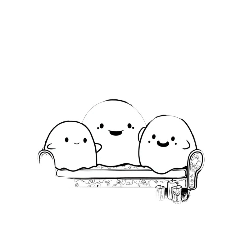 Kawaii Ghost Family Vinyl Car Decal Sticker – Waterproof & UV-Resistant 3.4133333333333336"