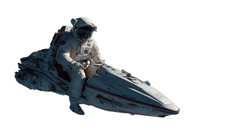 Astronaut Riding Spacecraft Vinyl Car Decal Sticker – Waterproof & UV-Resistant 2.72"
