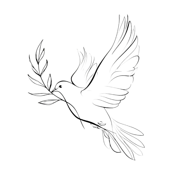 Dove With Olive V3 Vinyl Car Decal Sticker – Waterproof & UV-Resistant 3.4133333333333336"