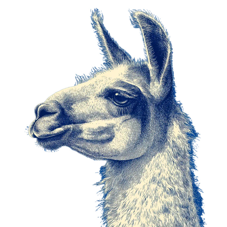 Llama Illustration Vinyl Car Decal Sticker – Waterproof & UV-Resistant 3.4133333333333336"