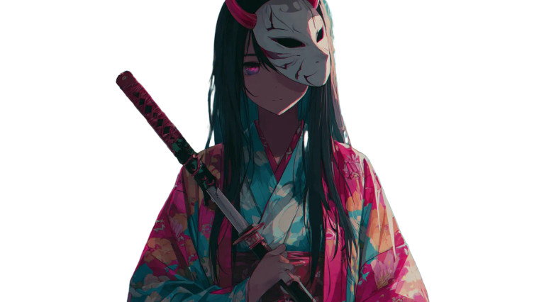 Anime Kimono Warrior Vinyl Car Decal Sticker – Waterproof & UV-Resistant 2.72"