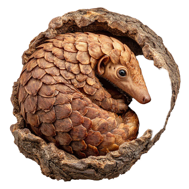 Sunda Pangolin Curled Vinyl Car Decal Sticker – Waterproof & UV-Resistant 3.4133333333333336"