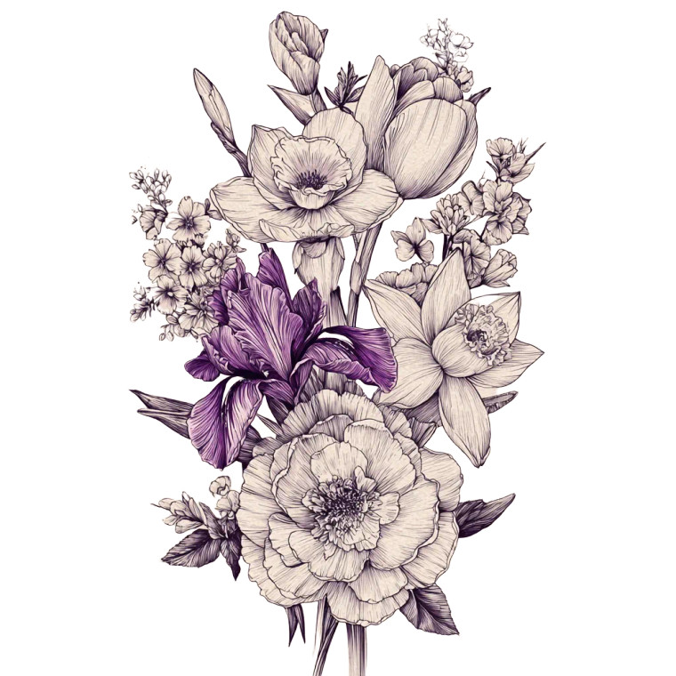 Floral Tattoo Design V2 Vinyl Car Decal Sticker – Waterproof & UV-Resistant 3.4133333333333336"