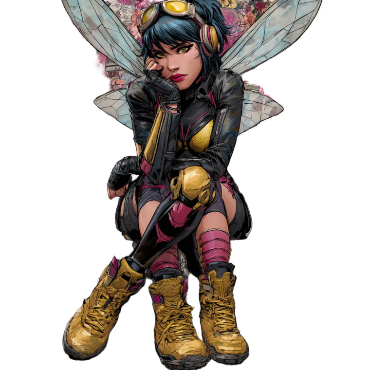 Punk Wasp Vinyl Car Decal Sticker – Waterproof & UV-Resistant 3.4133333333333336"