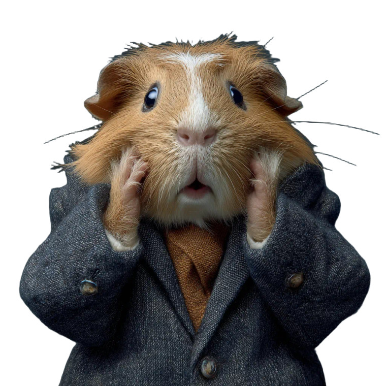 Shocked Guinea Pig Vinyl Car Decal Sticker – Waterproof & UV-Resistant 3.4133333333333336"
