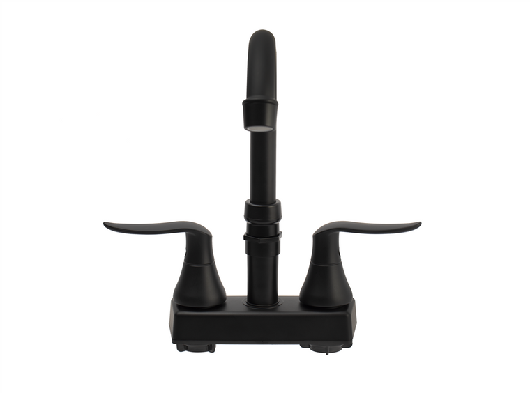 Upgrade Your RV Shower | Dura Faucet Matte Black Two Knob Handle Faucet | Quick Connect, Secure & Durable