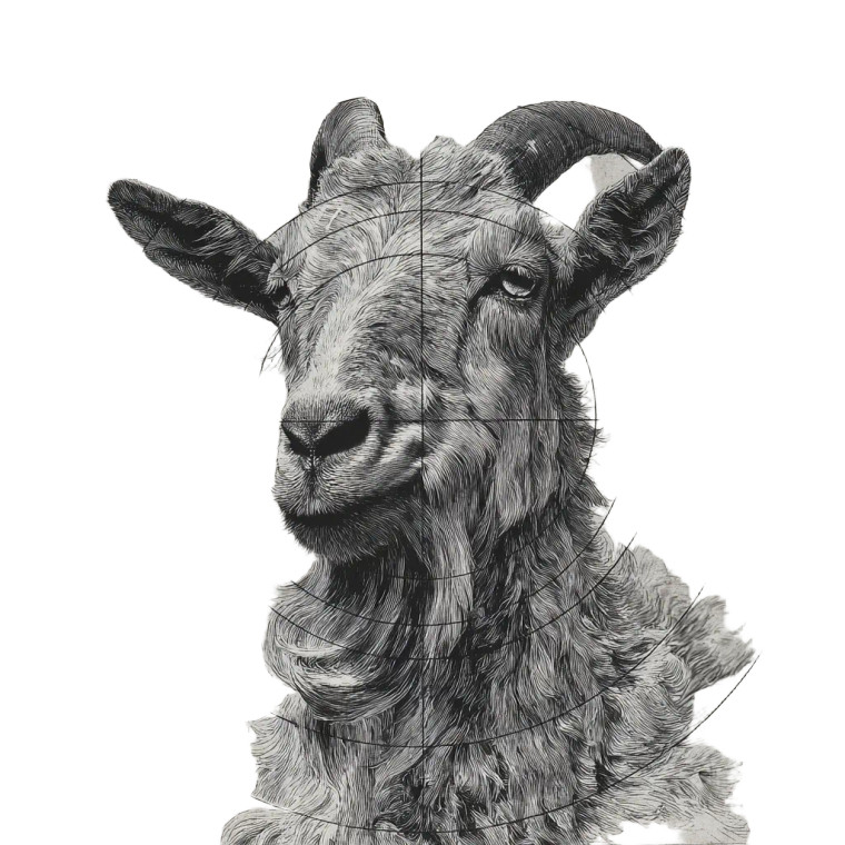 Goat Target Vinyl Car Decal Sticker – Waterproof & UV-Resistant 3.4133333333333336"