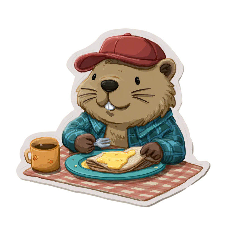 Eating Beaver Vinyl Car Decal Sticker – Waterproof & UV-Resistant 3.4133333333333336"