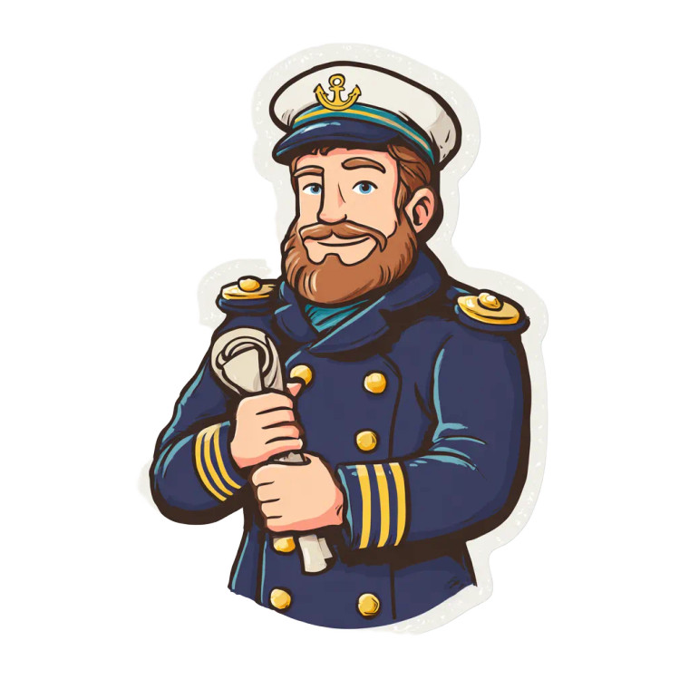 Cartoon Sea Captain Vinyl Car Decal Sticker – Waterproof & UV-Resistant 3.4133333333333336"