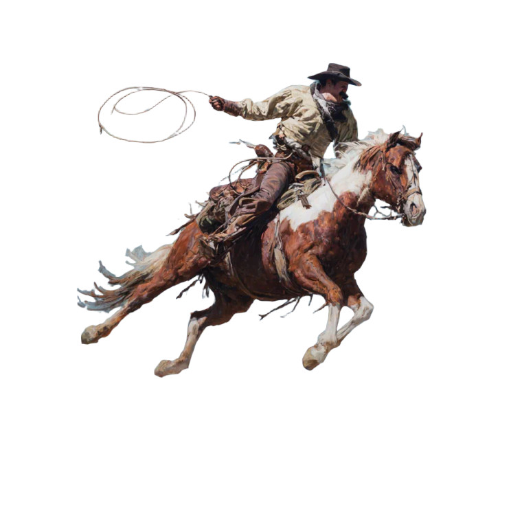 Lassoing The Horse Vinyl Car Decal Sticker – Waterproof & UV-Resistant 3.4133333333333336"