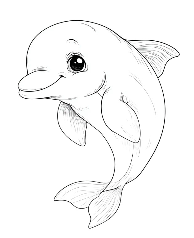 Baby Dolphin Coloring Vinyl Car Decal Sticker – Waterproof & UV-Resistant 4.05333333333333