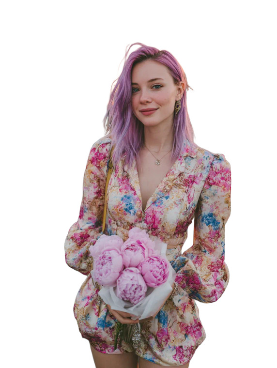 Purple-Haired Fashionista V2 Vinyl Car Decal Sticker – Waterproof & UV-Resistant 8.213333333333333"