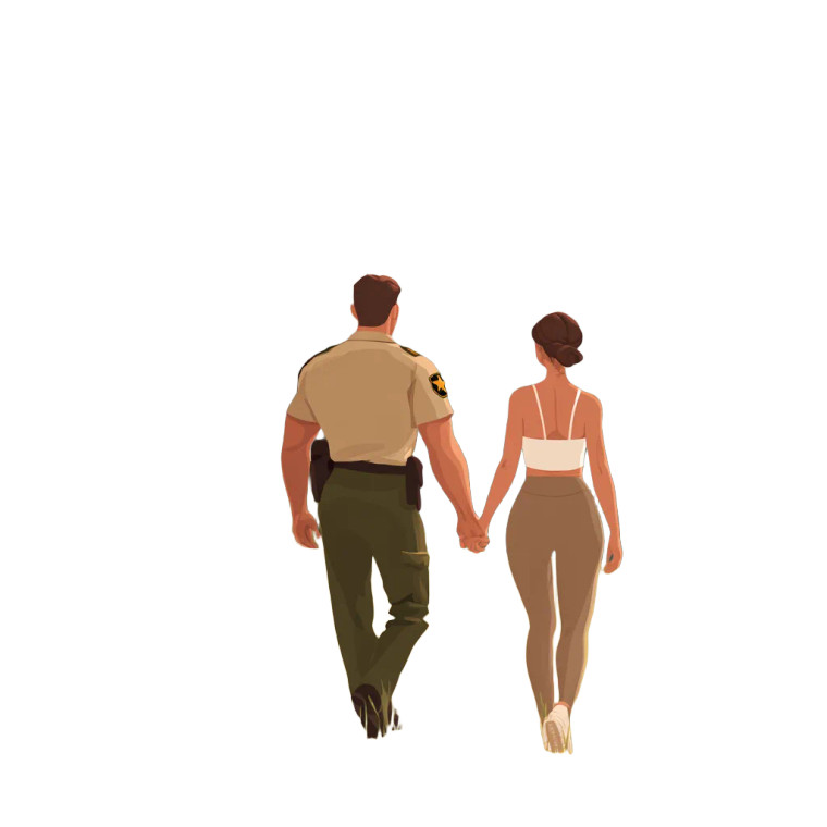 Romantic Sheriff Couple Vinyl Car Decal Sticker – Waterproof & UV-Resistant 3.4133333333333336"