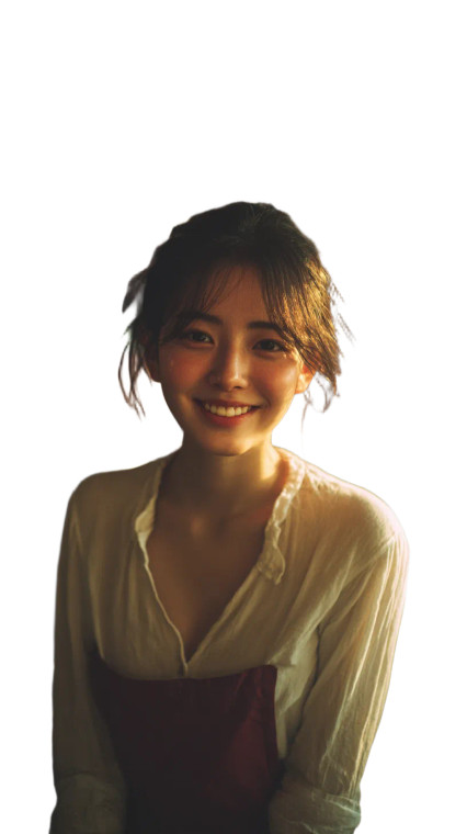 Cheerful Korean Woman V12 Vinyl Car Decal Sticker – Waterproof & UV-Resistant 4.8533333333333335"
