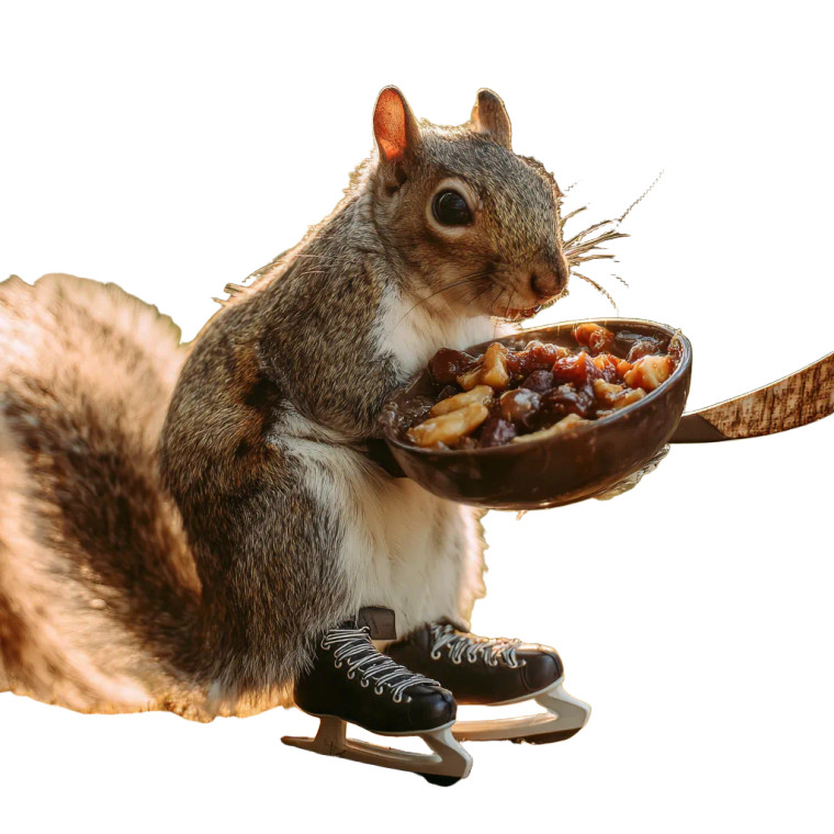 Squirrel Hockey Feast Vinyl Car Decal Sticker – Waterproof & UV-Resistant 3.4133333333333336"
