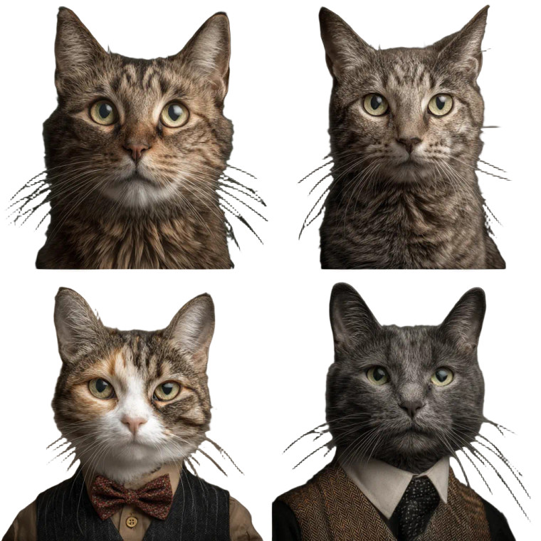 Cat Yearbook Portraits Vinyl Car Decal Sticker – Waterproof & UV-Resistant 3.4133333333333336"