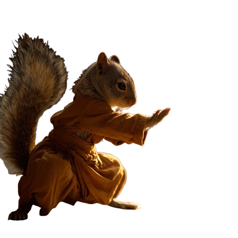 Squirrel Monk V2 Vinyl Car Decal Sticker – Waterproof & UV-Resistant 3.4133333333333336"