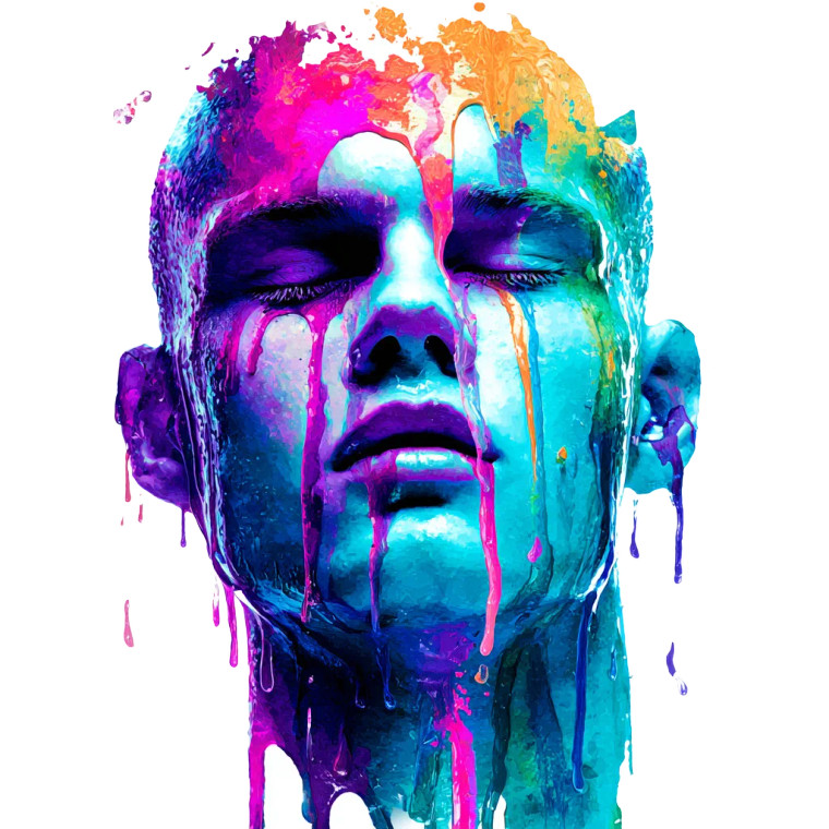 Surreal Paint Portrait Vinyl Car Decal Sticker – Waterproof & UV-Resistant 6.826666666666667"
