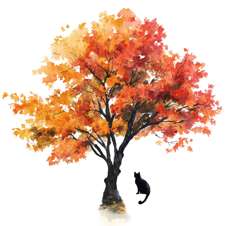Autumn Maple Dog Vinyl Car Decal Sticker – Waterproof & UV-Resistant 6.826666666666667"