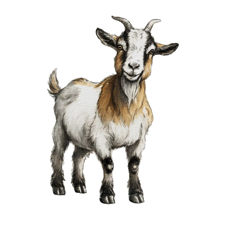 Goat At Cake Vinyl Car Decal Sticker – Waterproof & UV-Resistant 3.4133333333333336"
