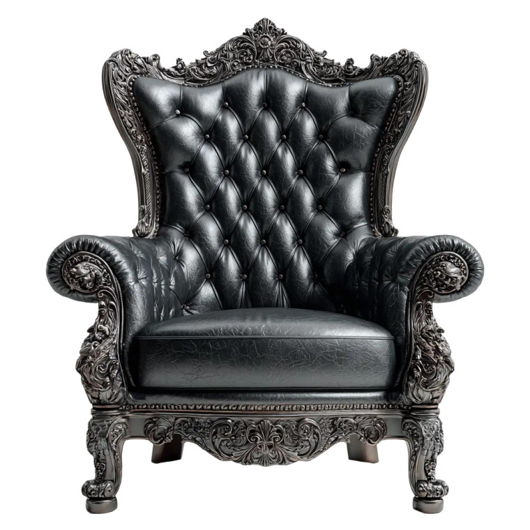 Black Neoclassical Throne Vinyl Car Decal Sticker – Waterproof & UV-Resistant 3.4133333333333336"