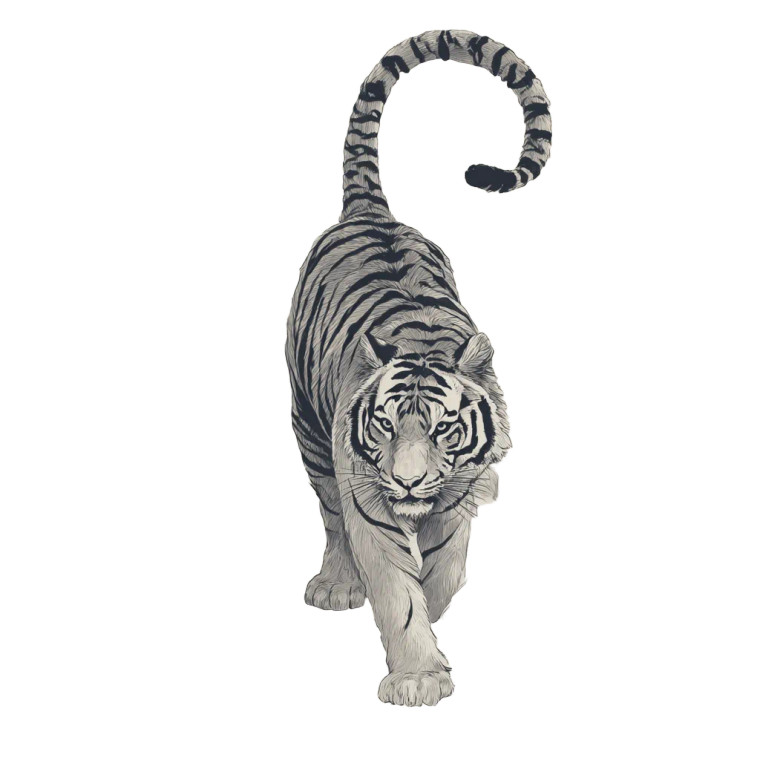 Majestic Tiger Tattoo V2 Vinyl Car Decal Sticker – Waterproof & UV-Resistant 6.826666666666667"