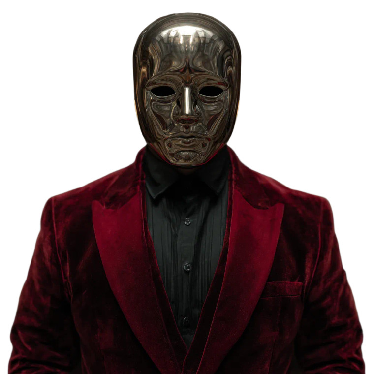 Mirrored Mask Man Vinyl Car Decal Sticker – Waterproof & UV-Resistant 3.4133333333333336"
